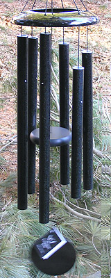 Gorgeous Iridescent Black Spectrum Corinthian Bell Windchime.