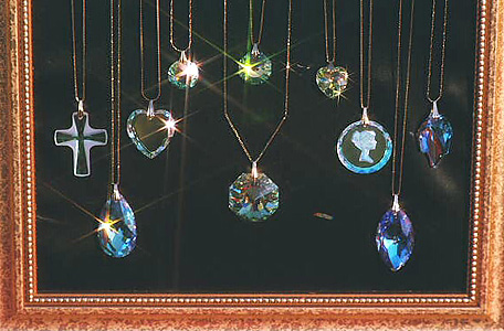 Sparkling Swarovski Crystal Pendants on Gold Filled Necklace Chains