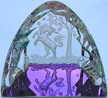 Beautiful Unicorn Dancing In An Enchanted Crystal Forest.